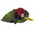 Summy Mohair Ladybug on Leaf Plush Bug